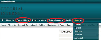 Menu Dropdown
