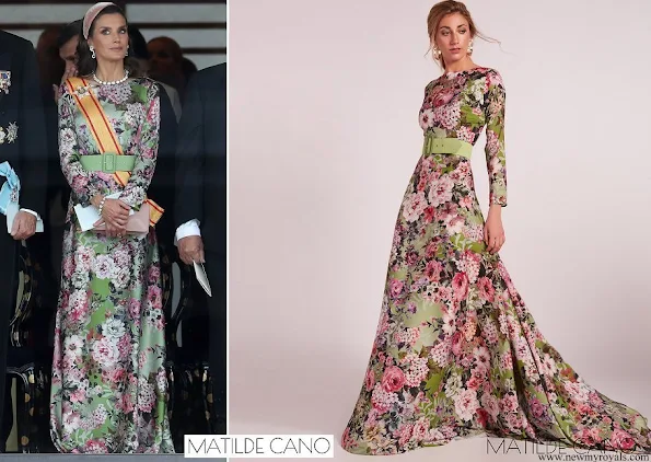 Queen Letizia wore Matilde Cano floral print maxi dress