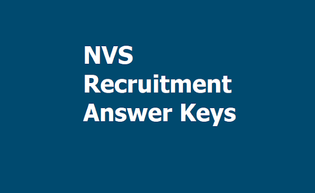 NVS Recruitment Answer Keys 2019 for Posts of Librarian, PET, Misc. Category & PGT Maths NVS Recruitment Answer Keys 2019 for Posts of Librarian, PET, Misc. Category & PGT Maths
