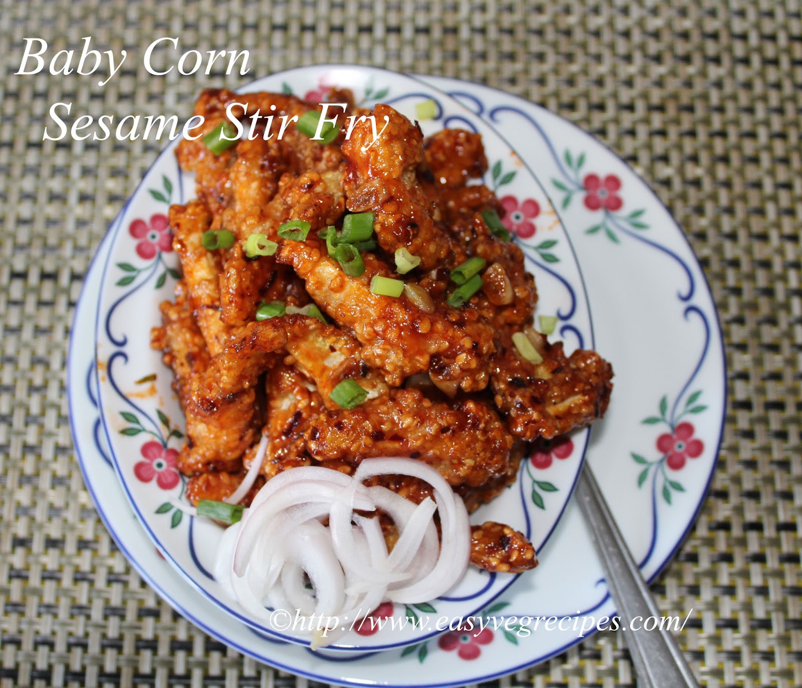 Baby Corn Sesame Stir Fry Recipe How to make Baby Corn Sesame Stir