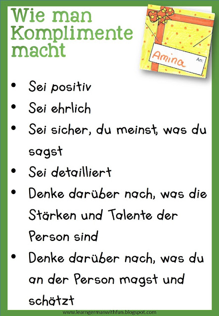 Komplimente schenken- nette Worte und Komplimente für die Mitschüler ...