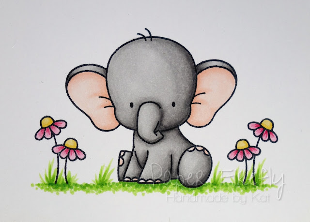 Cute pink elephant birthday card (image from My Favourite Things)