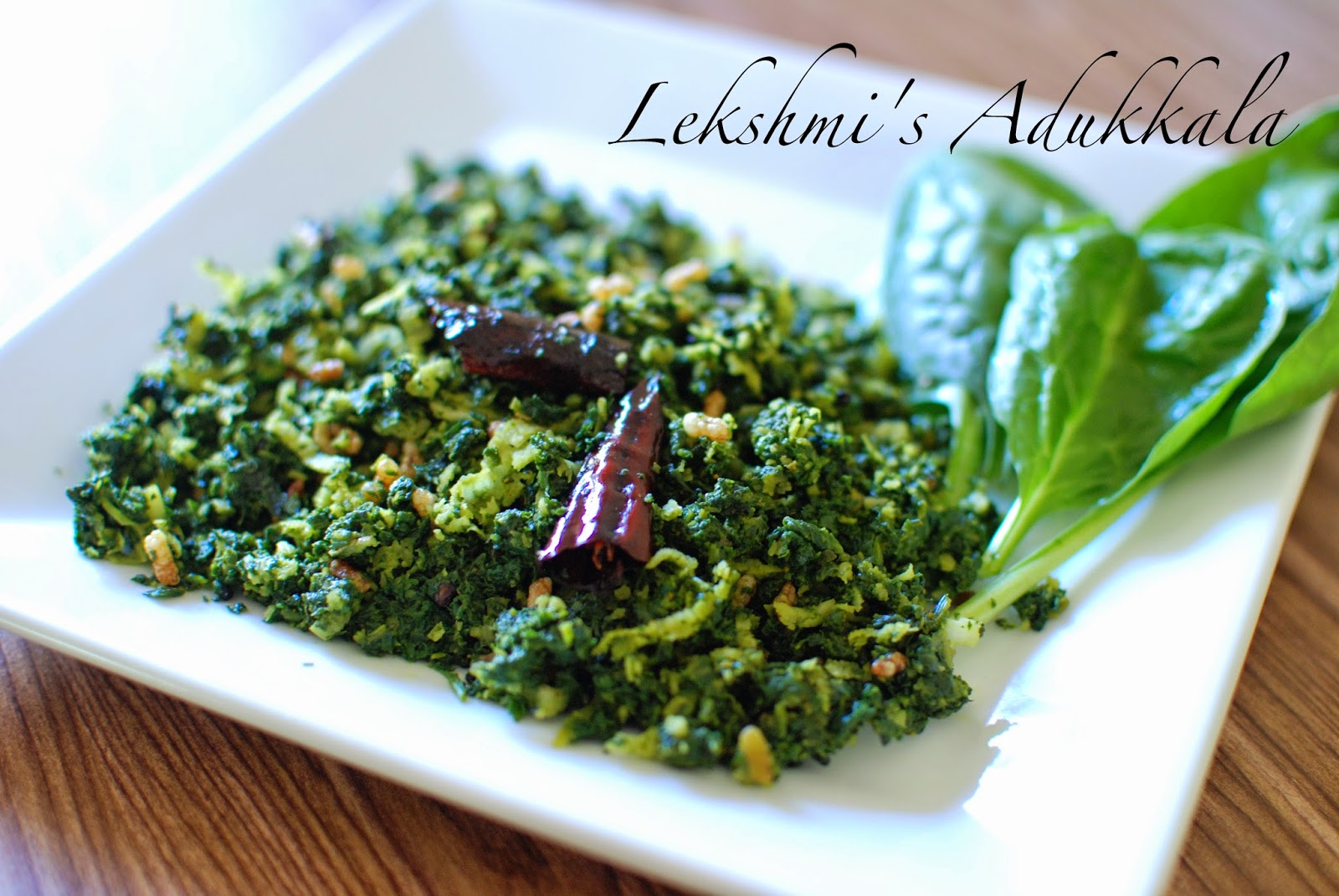 Lekshmi's Adukkala Palak Thoran / Spinach Thoran