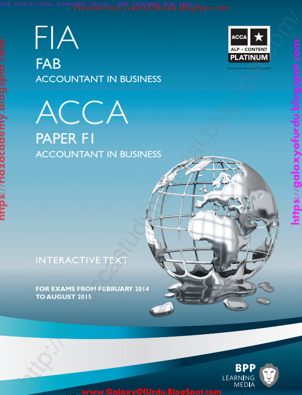 2015-ACCA-F1- ACCOUNTANT IN BUSINESS 2015-ACCA-F1- ACCOUNTANT IN BUSINESS