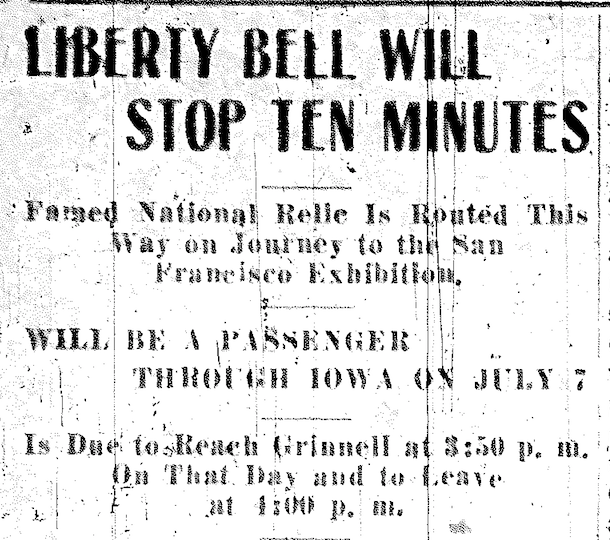 Grinnell Stories When the Liberty Bell Visited Grinnell...