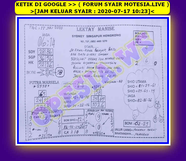 Syair Hongkong HK FORUM SYAIR TOGEL OMIFRAME
