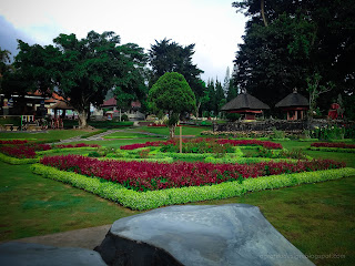 Beautiful Garden Landscape In The Morning At Ulun Danu Bratan, Candikuning, Tabanan, Bali, Indonesia