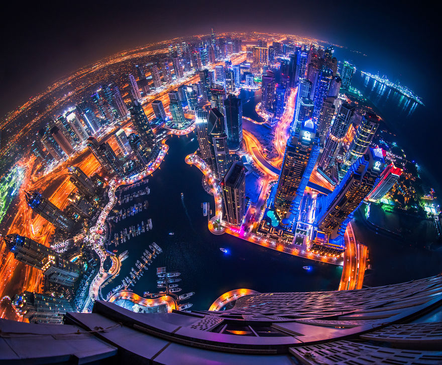 Twisted Marina - Night-Time Dubai Looks Like It Came Straight From A Sci-Fi Movie