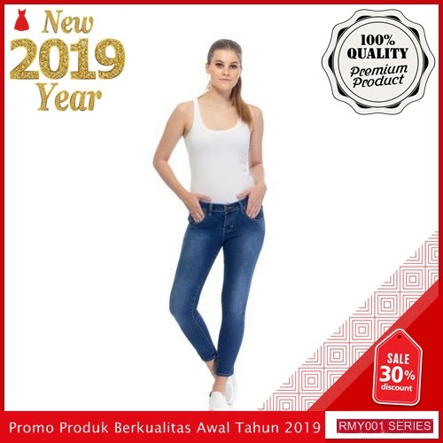 RMY006J26 Jeje Jeans Celana Jeans Keren Reguler Biru BMGShop