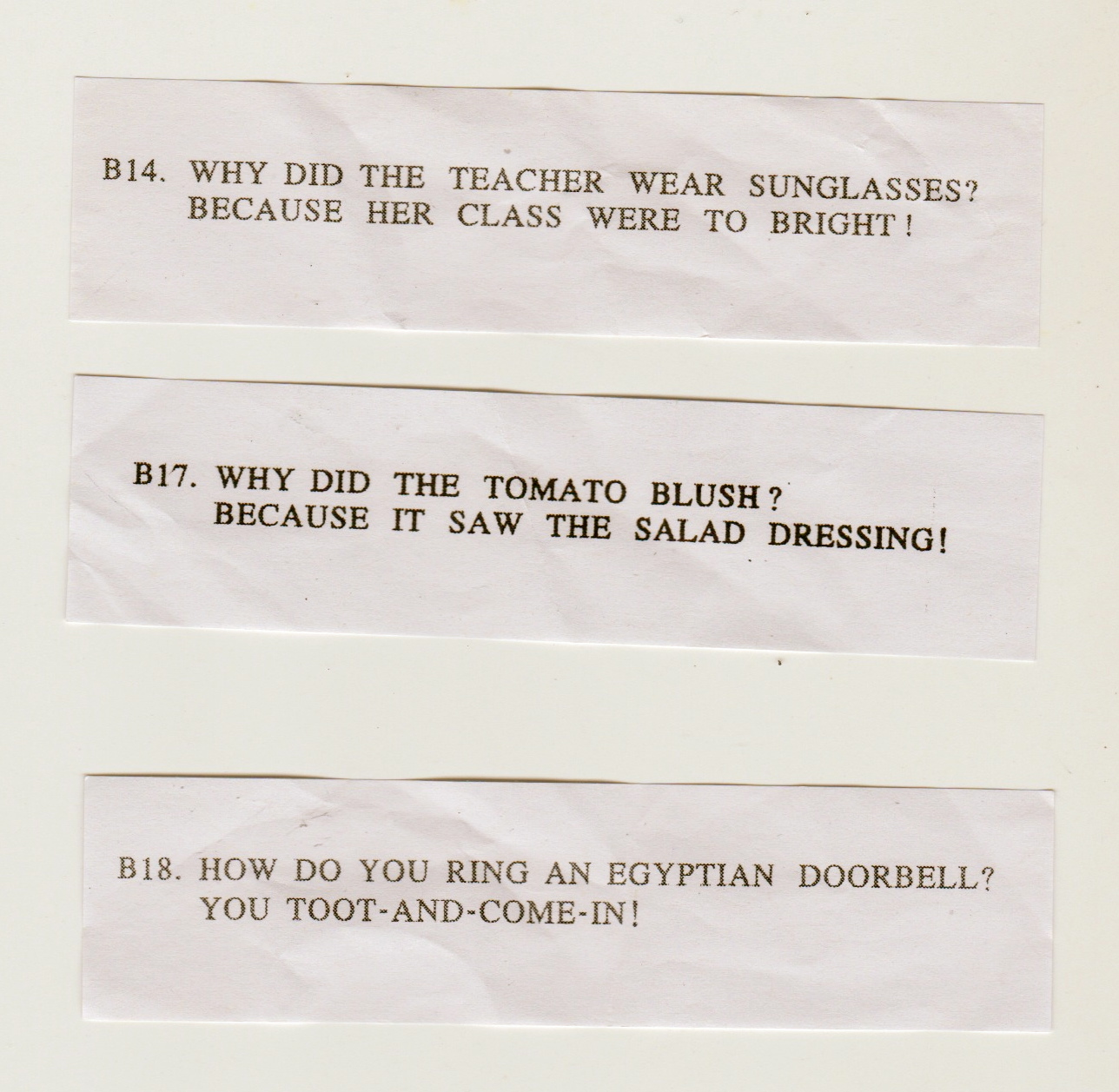 Penniedarling Cracker Jokes.