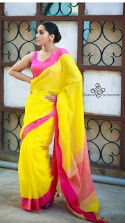 Actress Rashmi Gautam look elegant in Yellow Saree