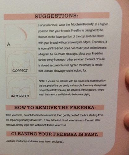 freebra invisible bra instructions