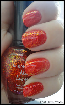 kleancolor chunky holo poppy nail polish