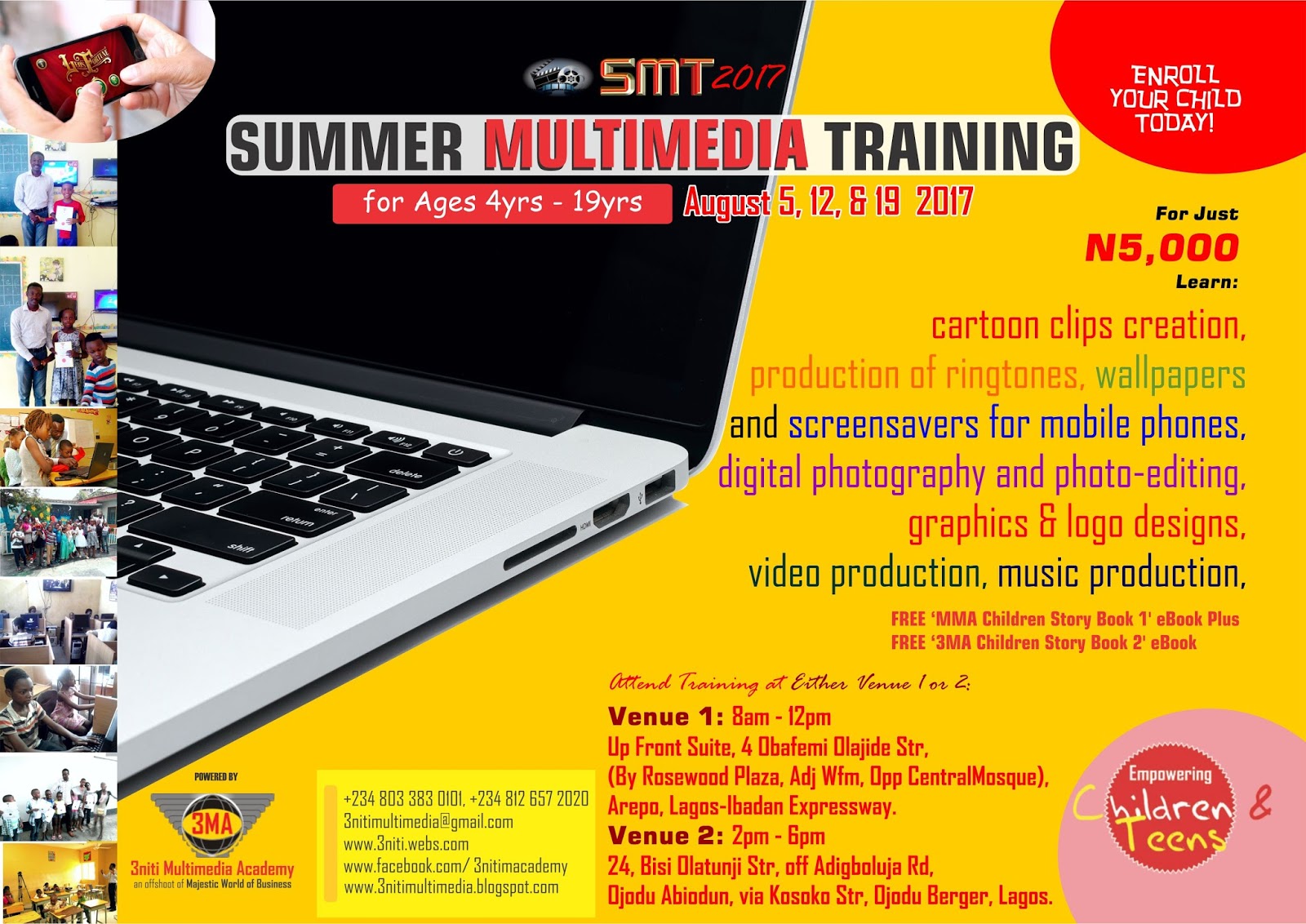 3niti Multimedia Academy SUMMER MULTIMEDIA TRAINING (SMT) 2017