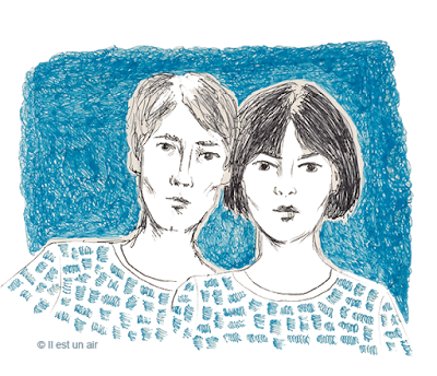 Couple dessiné au stylo bille Couple dessiné au stylo bille