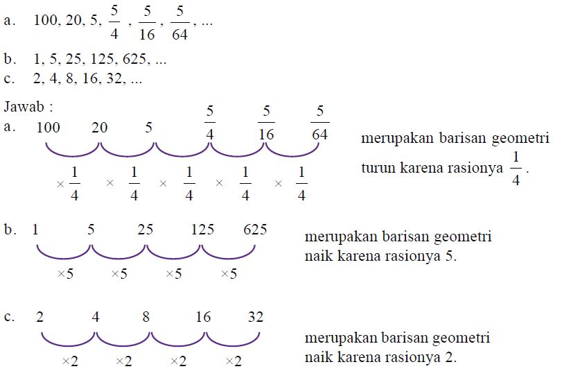 Contoh Soal Barisan Geometri Beserta Jawabannya