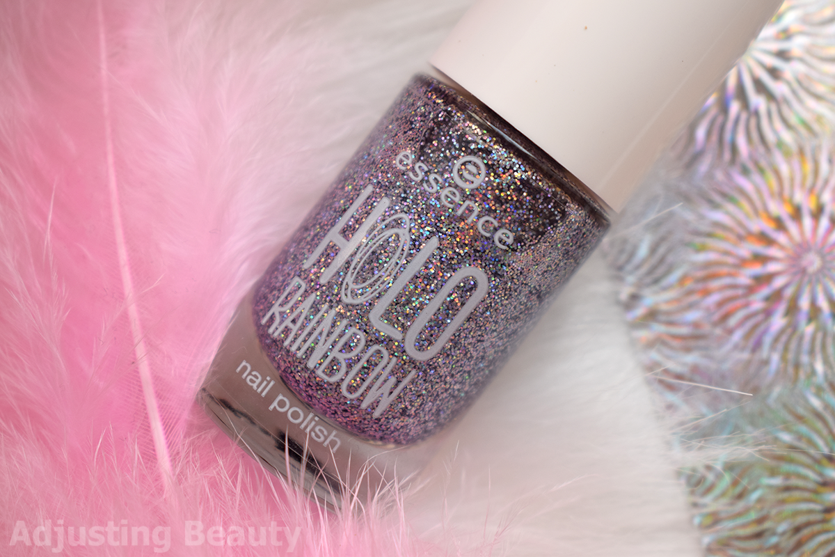 Review Essence Holo Rainbow Nail Polish 01 Hello Holo Adjusting Beauty