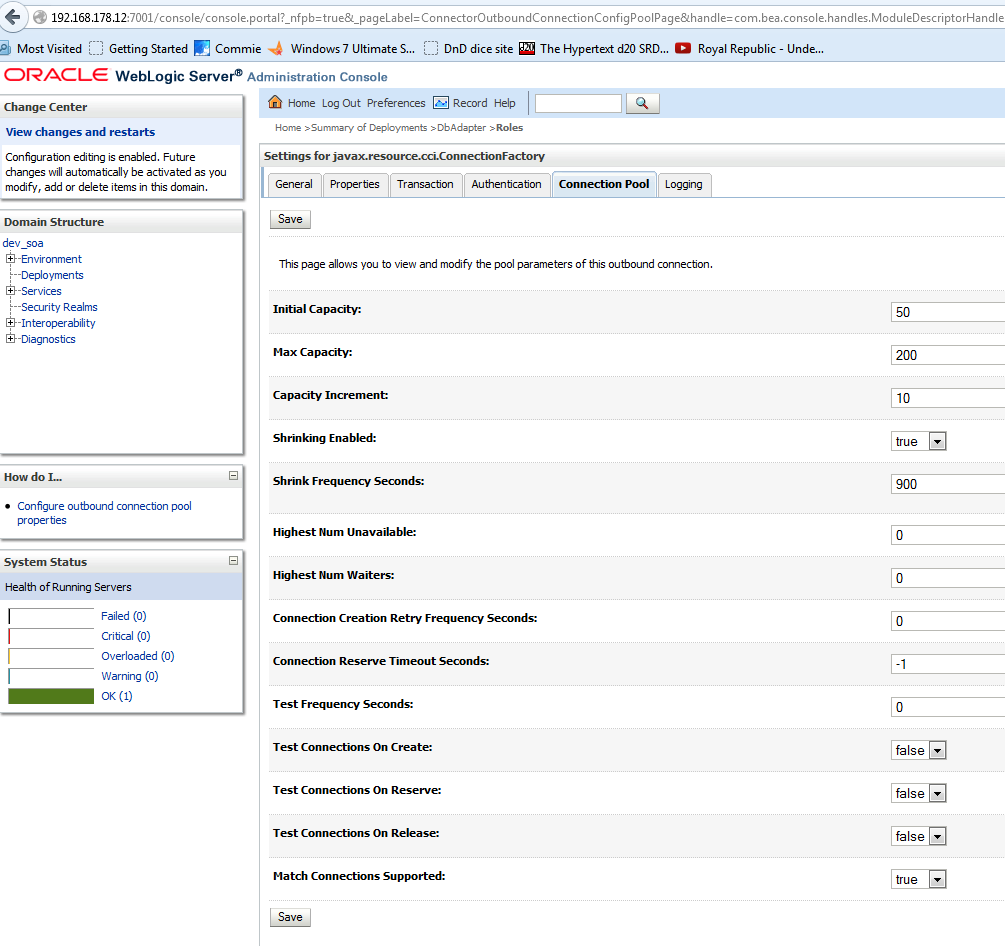 Oracle SOA / Java blog DbAdapter, connection factories, connection
