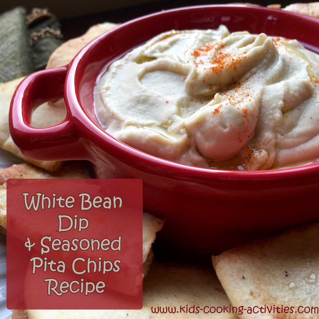 White Bean Dip with Seasoned Pita Chips
