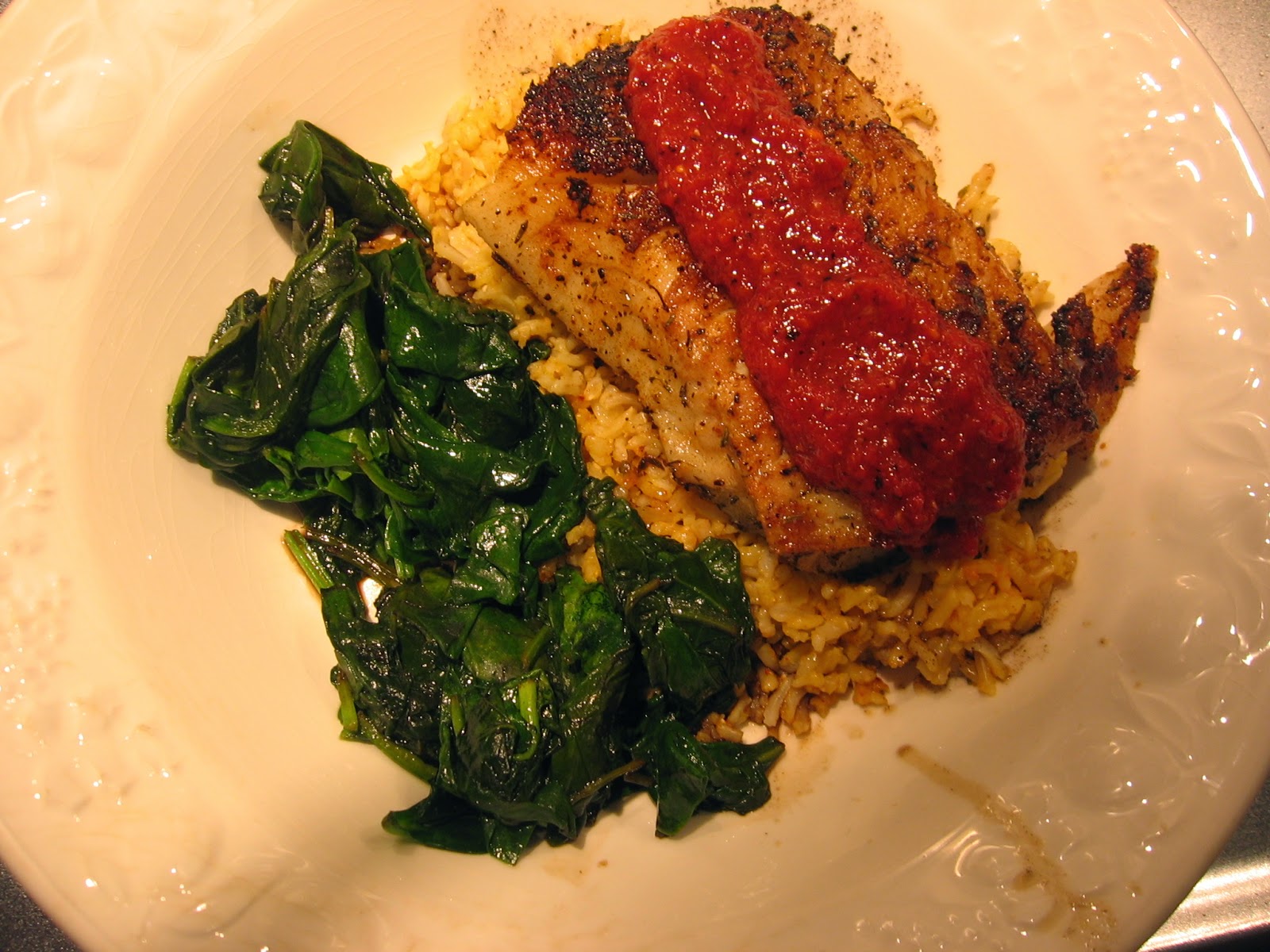 Thymetodine: Blackened Cod with Creole Rice