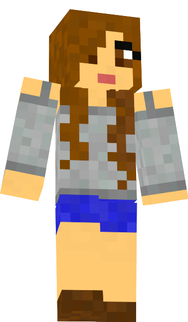 Minecraft Custom Maps And Skins Skin Lovely Brown Hair Girl