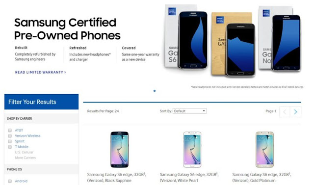  Samsung telah mulai menjual seri smartphone flagship versi  Smartphone Flagship Samsung Versi Murah (Refurbished)
