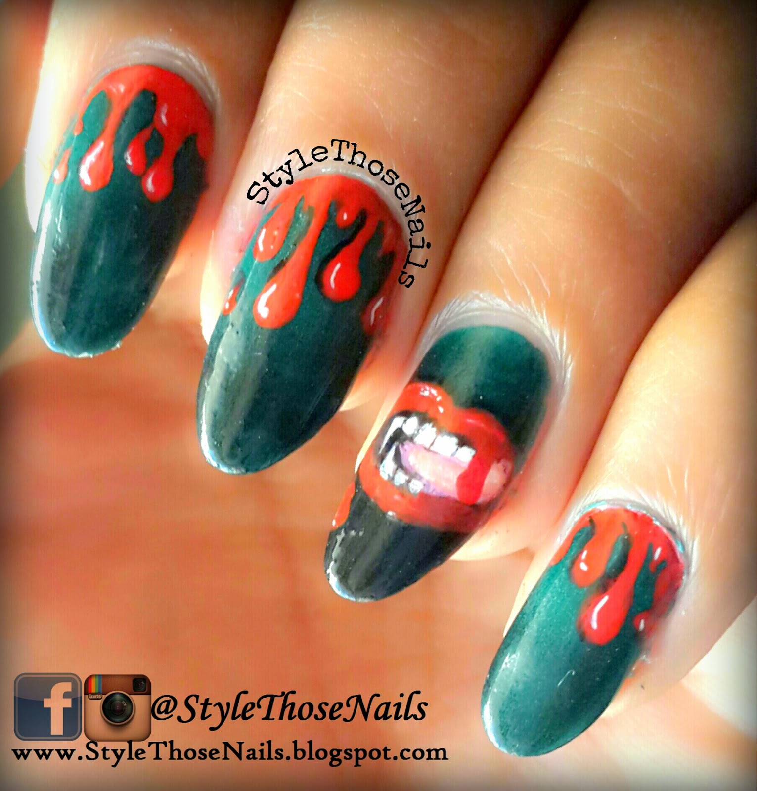 Style Those Nails: Halloween Vampire Nails - 3 Dark colours for #52WPNMC