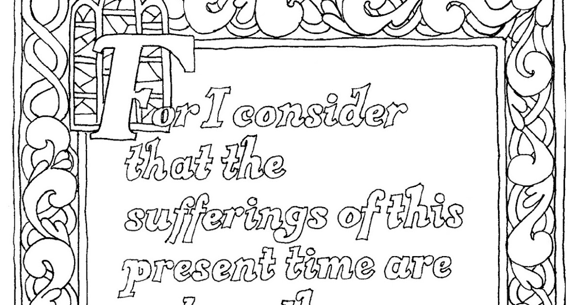 Coloring Pages for Kids by Mr. Adron: Romans 8:18 Free Printable