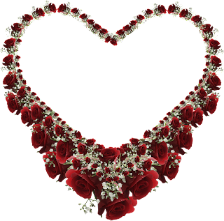 Images of Red Hearts with Flowers.