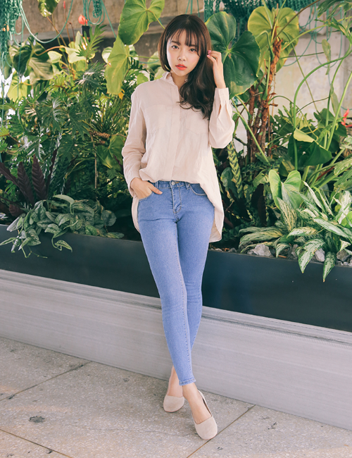 [Stylenanda] Skinny Ankle Cut Jeans KSTYLICK Latest Korean Fashion