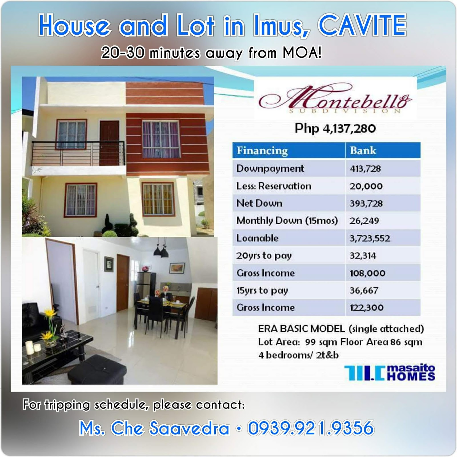 Low Cost Housing in the Philippines Single Attached House and Lot for Sale in Cavite