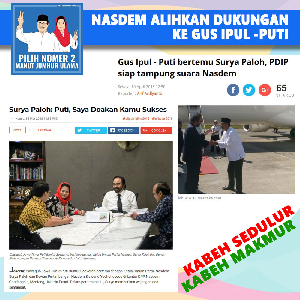 Partai Nasdem Secara Politik Lebih Dukung Gus Ipul - Puti Guntur