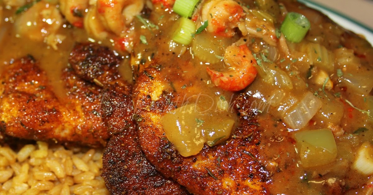 Deep South Dish Blackened Catfish with Crawfish Etouffee
