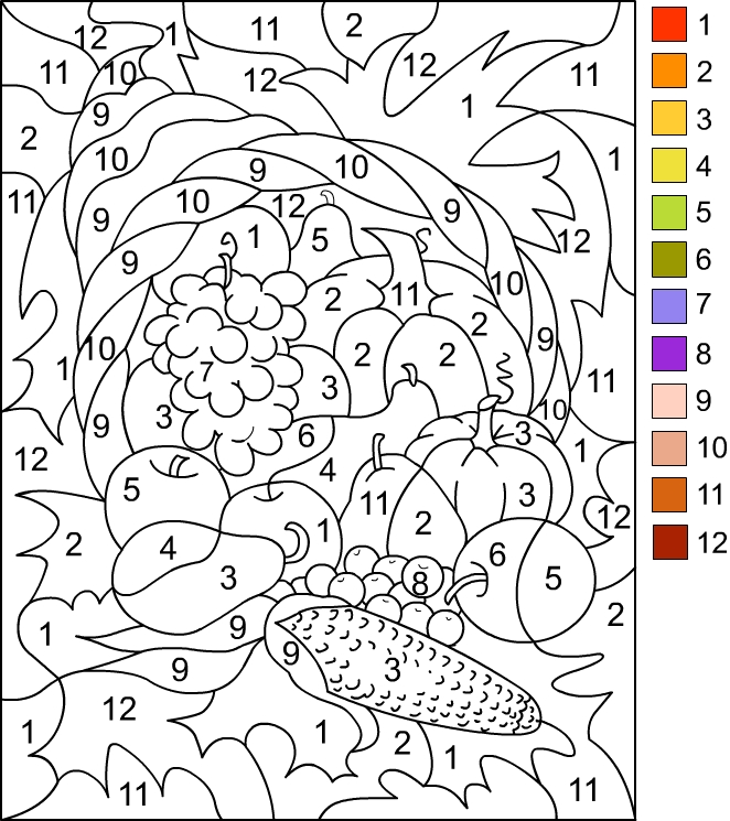 Nicole s Free Coloring Pages COLOR BY NUMBER AUTUMN