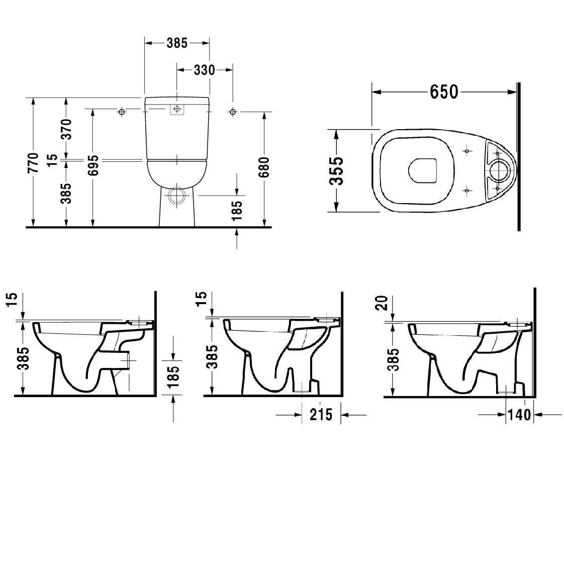 Modecor Toilet Suites Duravit DCode Close Coupled Toilet Suite