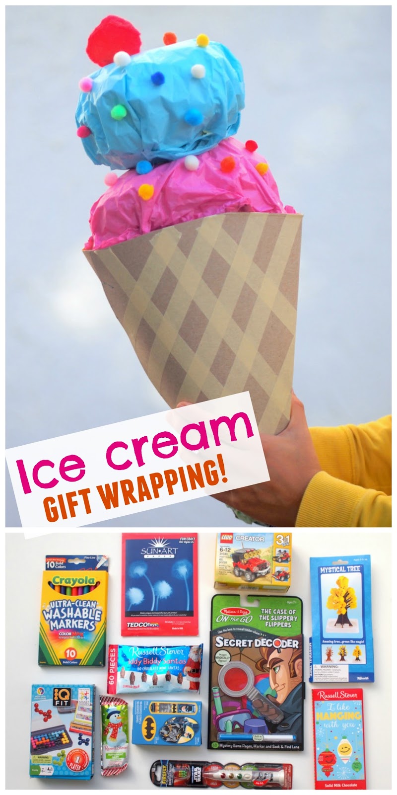 diy giant ice cream cone gift wrapping a fun alternative to