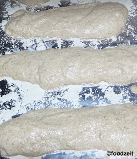 Pulled out dough resting for the oven