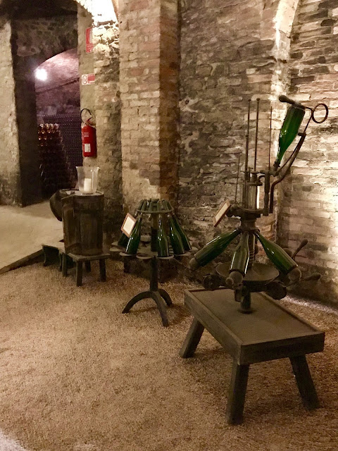 Antique machinery for making sparkling wines at Contratto. Photo Credit: Nicole Ruiz Hudson.