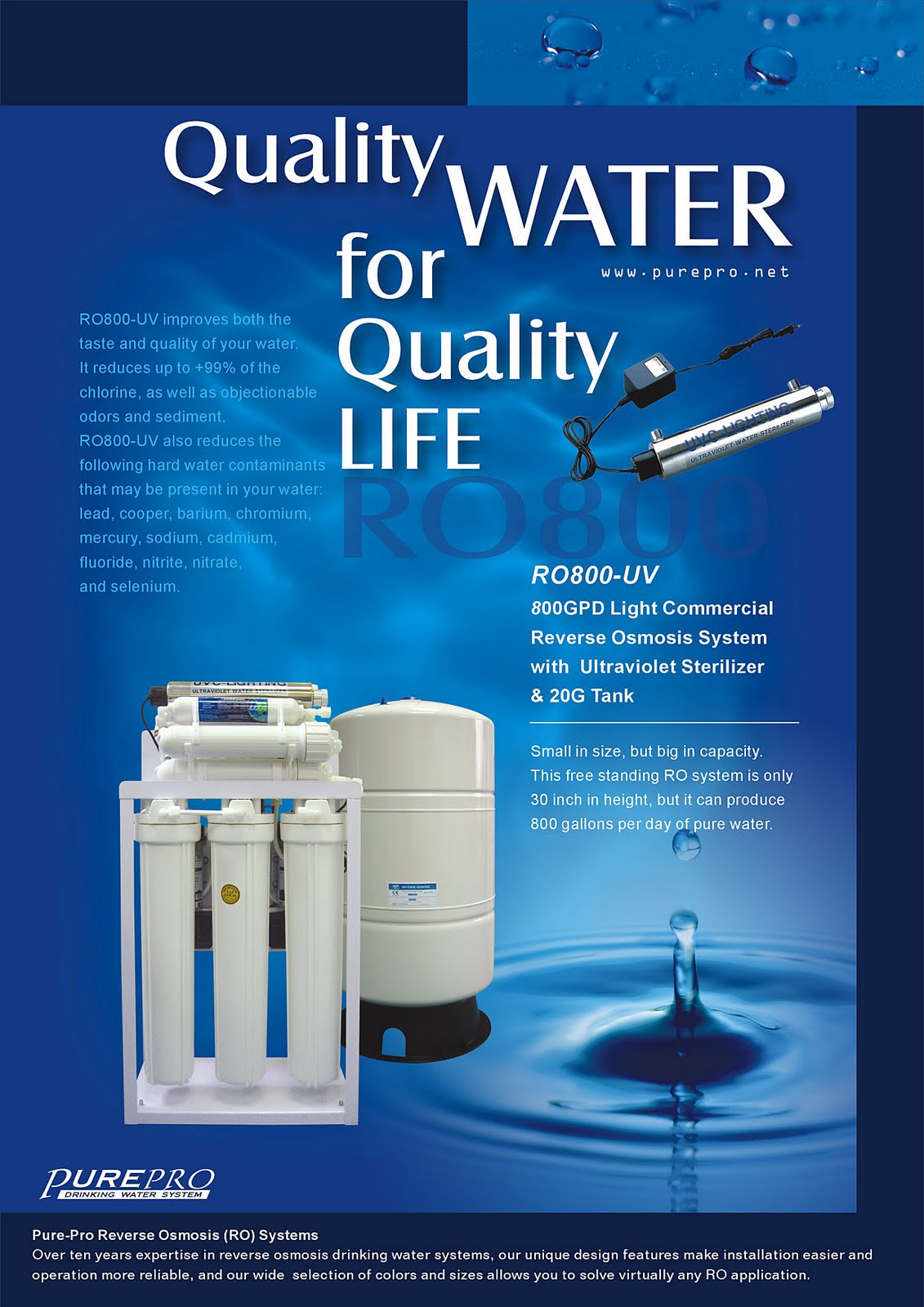 PurePro® RO800UV Light Commercial Reverse Osmosis Water System