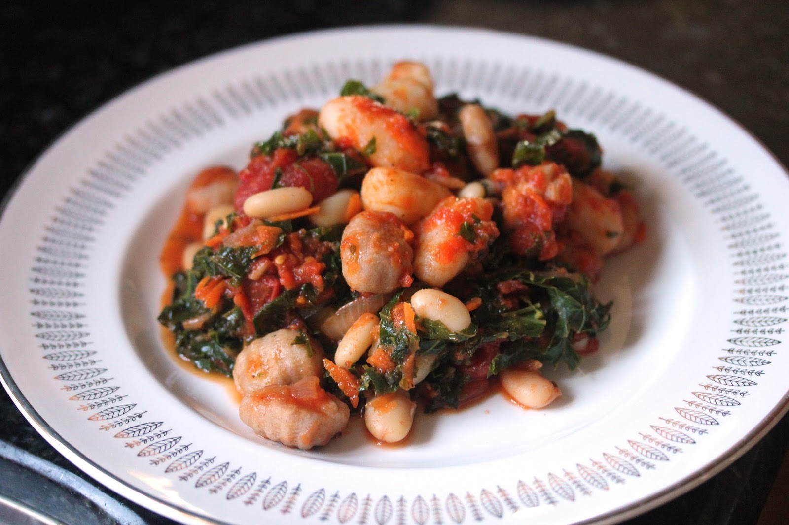 Vegan Pan Fried Gnocchi with Kale and White Beans Kitchen Grrrls.