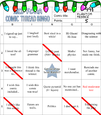 ... In A Blogging Accident: Xkcd Forums Bingo: Holiday Special: Part 1