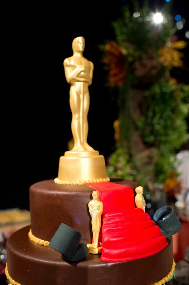 2014 the top of the chocolate cake features a red carpet naturally