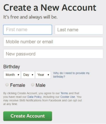 Creating Facebook Account Creating Facebook Account