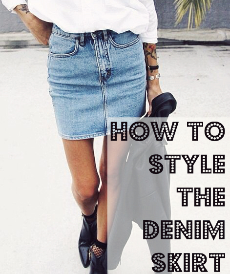 denim skirt outfits
