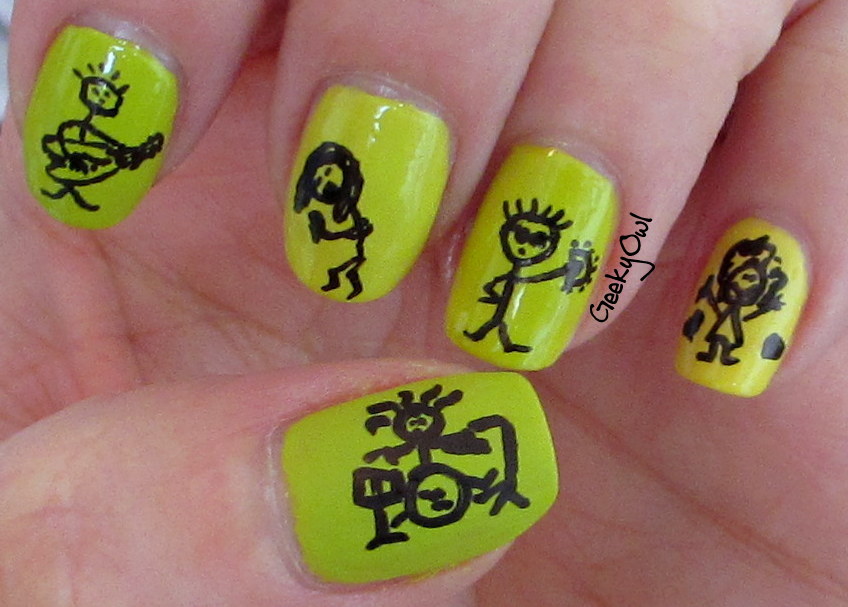 Stylista Files NOTD Stick Figure Band Mani!