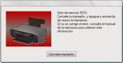 canon printer showing Error 5010