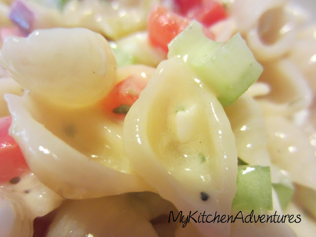 Lightened Up Macaroni Salad: Lighter version of a classic side dish.  