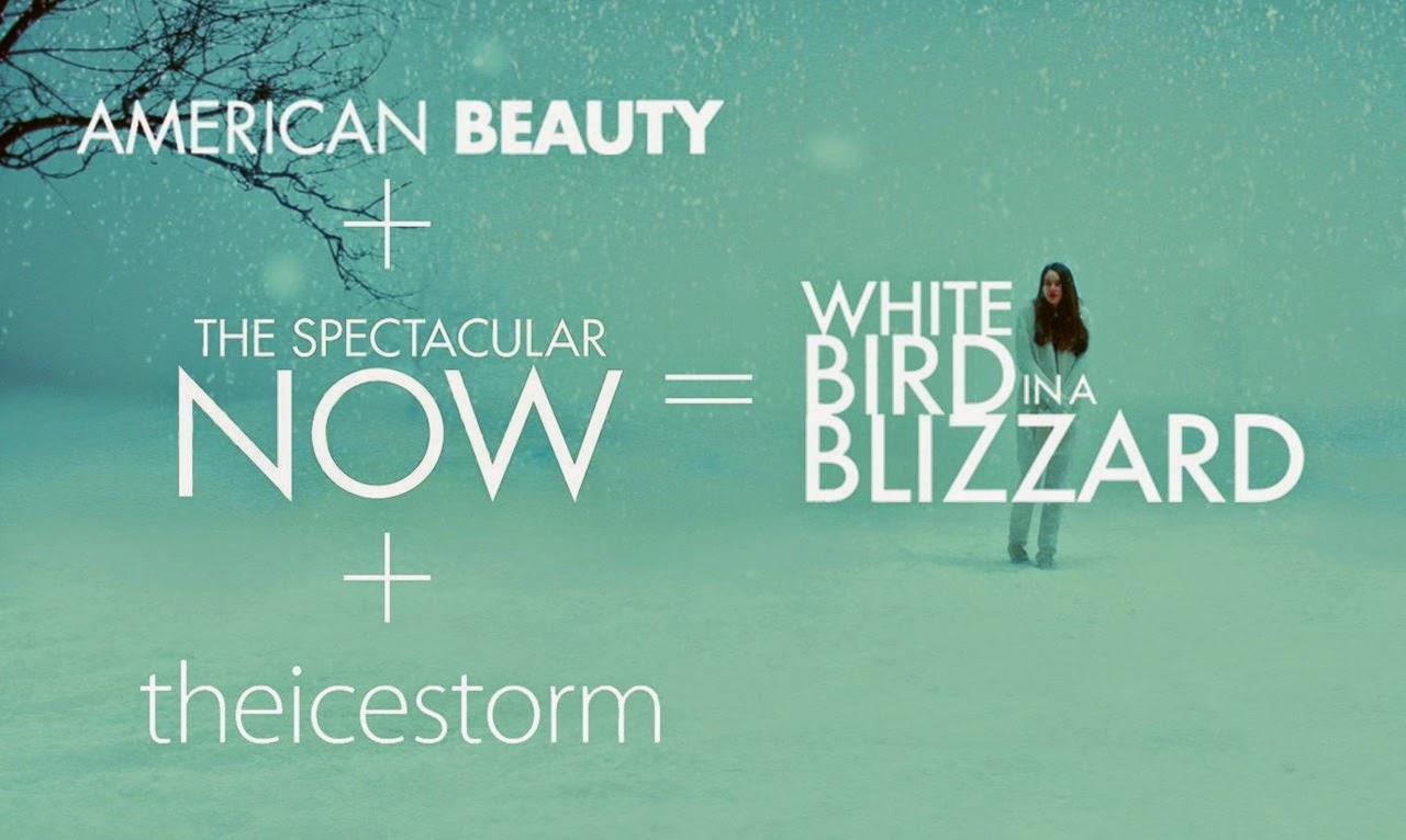 white bird in a blizzard