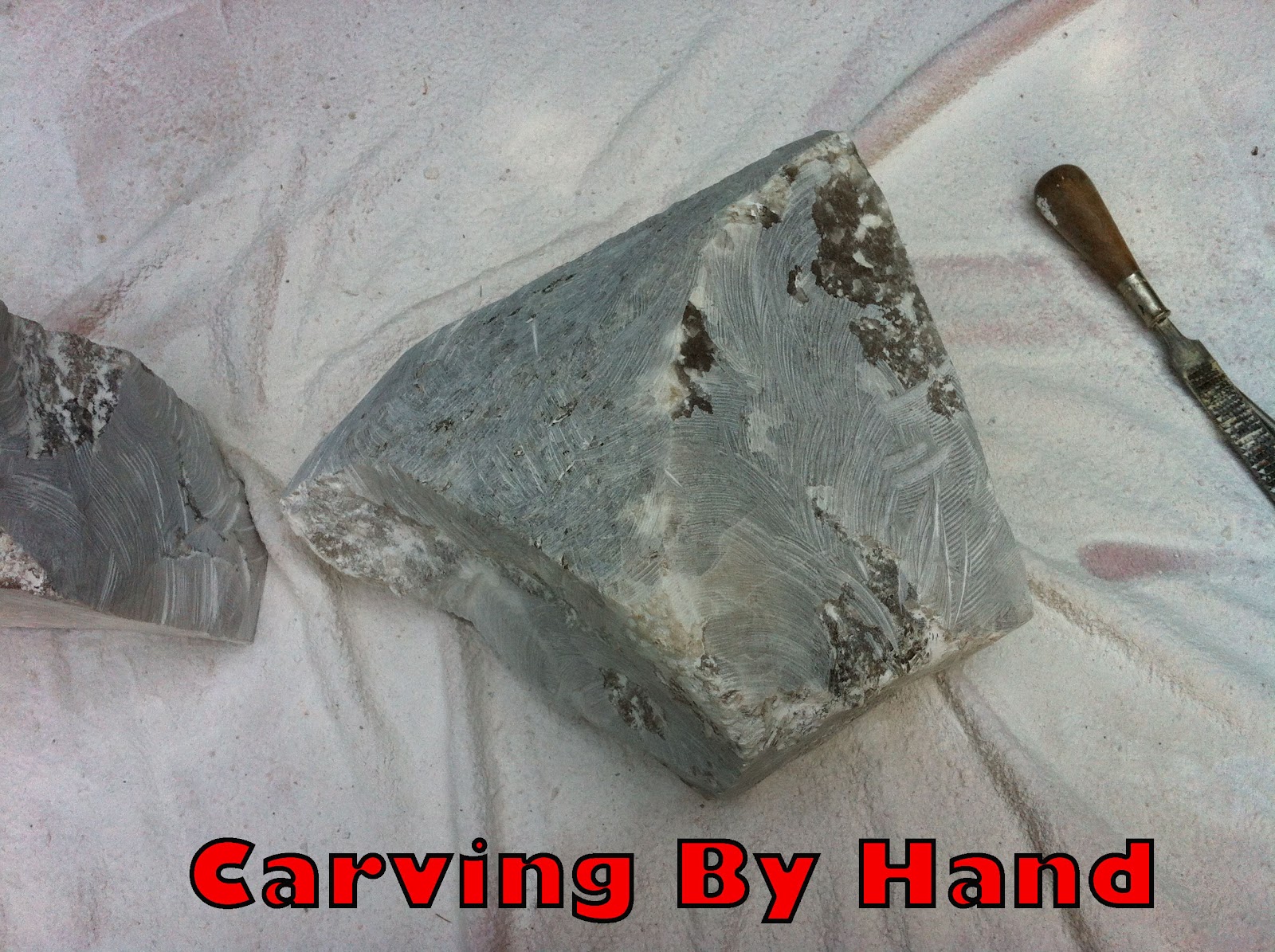 Carving by hand Sculpting and/or carving Alabaster stone