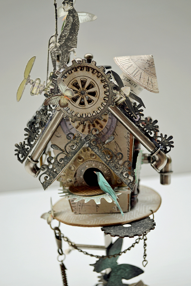 2 Crafty Chipboard Steampunk Birdhouse and Garden Tagwith Trudi Harrison